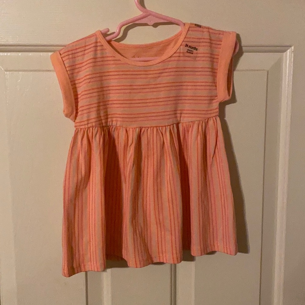 Girls toddler dress size 24 months brand new peach color with lines